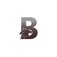 letter b met panter hoofd pictogram logo vector