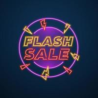 flash verkoop neon tekenstijl vector