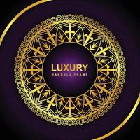 luxe mandala frame achtergrondontwerp met gouden kleur vector