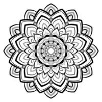 creatief zwart eenvoudig mandala-ontwerp met witte achtergrond vector