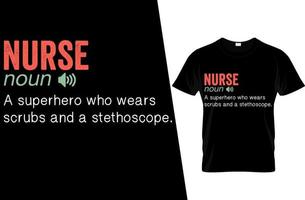 verpleegster grappige definitie t-shirtontwerp vector
