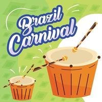 paar lederen drums brazilië carnaval sjabloon vector