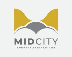 midden stad - m letter logo vector