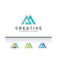 letter m creatief modern logo vector