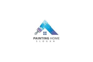 thuis schilderen kleurrijk logo vector
