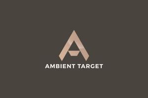 letter a creatieve 3d bruine kleur ambient target technologisch bedrijfslogo vector