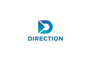 letter d blauwe kleur eenvoudige richting logo voor bedrijven vector