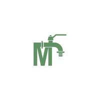 kraan icoon met letter m logo ontwerp vector