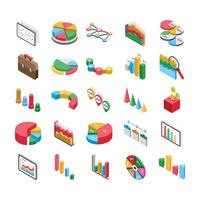 Staafdiagrammen Flat Icon Pack vector