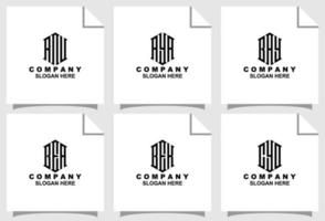 set van creatieve drie eerste monogram logo ontwerpsjabloon vector