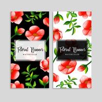 Aquarel bloemen banner set vector