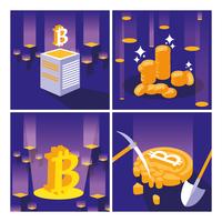 crypto mining bitcoin set vector