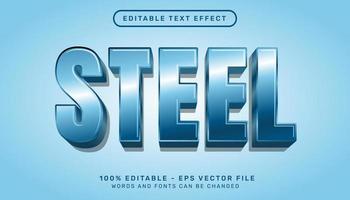 staal 3D-teksteffect en bewerkbaar teksteffect vector