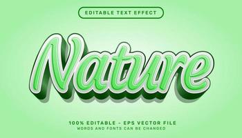 natuur 3D-teksteffect en bewerkbaar teksteffect vector