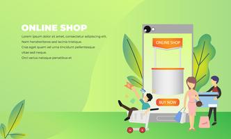 Online winkelen e-commerce webpagina vector
