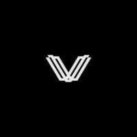 letter v plat eenvoudig tech modern logo vector