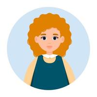 portret van roodharige vrouw. avatar van vrouwelijke persoon. vector icoon van volwassene in vlakke stijl.
