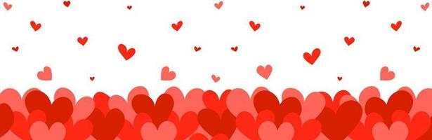 Valentijnsdag digitale achtergrond van harten voor website, flyerontwerp, banner. Liefde. vectorillustratie in vlakke stijl. vector