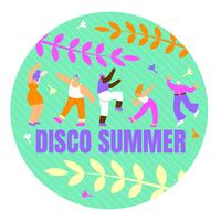 Poster met inscriptie Disco zomer vector
