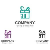 geschenkdoos verrassing logo ontwerp vector sjabloon afbeelding kunst concept