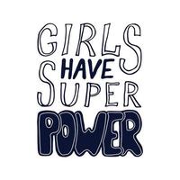 girl power, feminisme citaten. doodle vectorillustraties vector