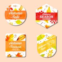 Mooie aquarel herfst labels-collectie vector