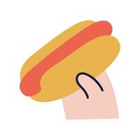 hotdog .eten en drinken doodles. vector