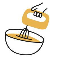 handmixer. hand getrokken doodle koken pictogram. vector