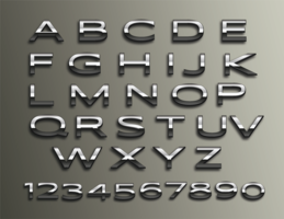Vector Chrome 3d alfabet