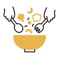 salade. hand getrokken doodle koken pictogram. vector