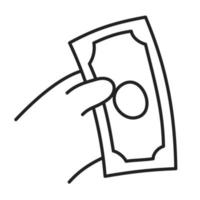 bankbiljet. hand getrokken doodle winkelen pictogram. vector