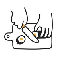 sushi. hand getrokken doodle koken pictogram. vector