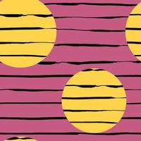 handgetekende penseelstreek naadloze patroon met cirkel op roze achtergrond. Memphis stijl patroon. abstracte achtergrond. vector