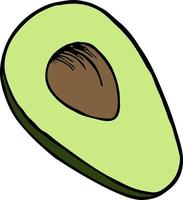 handgetekende illustratie met avocado, vectorillustratie vector