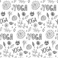 hand getekende trendy grafische naadloze patroon met doodle. lijntekening. grafische yoga elementen naadloze vector design.