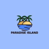 paradijs eiland logo ontwerp vector