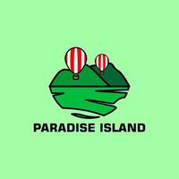 paradijs eiland logo ontwerp vector