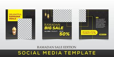 ramadan verkoop social media post sjabloon banners advertentie. bewerkbare vectorillustratie. vector