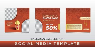 ramadan verkoop social media post sjabloon banners advertentie. bewerkbare vectorillustratie. vector