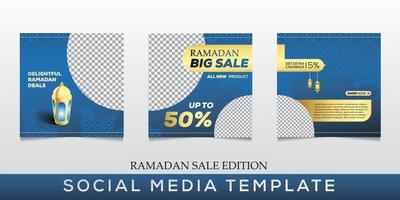 ramadan verkoop social media post sjabloon banners advertentie. bewerkbare vectorillustratie. vector