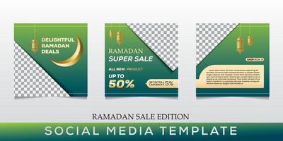 ramadan verkoop social media post sjabloon banners advertentie. bewerkbare vectorillustratie. vector