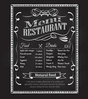 hand getrokken restaurant menu schoolbord vintage frame label vector