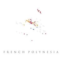 frans polynesië kaart met vlag. kaart van Frans-Polynesië met vlag geïsoleerd op een witte achtergrond. overzees land en de collectiviteit van frankrijk. vectorillustratie. vector
