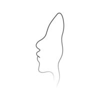 één lijn gezicht vrouw getekend op witte achtergrond geïsoleerde vectorillustratie vector