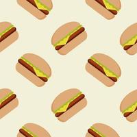 hamburger naadloos patroon. hamburger platte ontwerp vectorillustratie vector