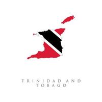 trinidad en tobago vlag kaart. de vlag van het land in de vorm van grenzen. voorraad vectorillustratie geïsoleerd op een witte achtergrond. vector