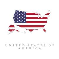 Verenigde Staten vector kaart met de vlag inside.the vlag van het land in de vorm van grenzen. voorraad vectorillustratie geïsoleerd op een witte achtergrond.
