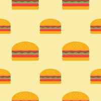 hamburger naadloos patroon. hamburger platte ontwerp vectorillustratie vector