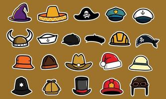 hoed vector illustratie sticker collectie