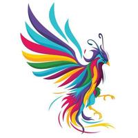 kleurrijke stijl phoenix vector karakter illustratie